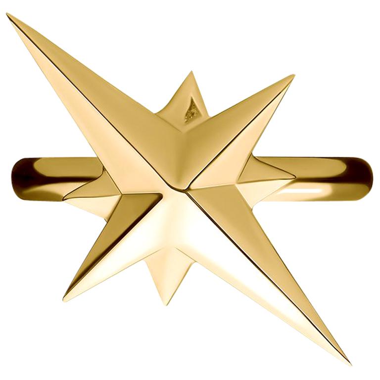 9ct Yellow Gold Star Ring For Sale