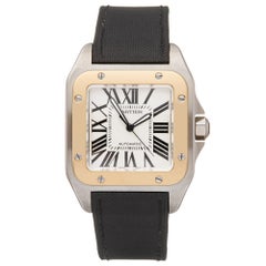 Cartier Santos 100 Stainless Steel and 18K Yellow Gold W20072X7 OR 2656 Watch
