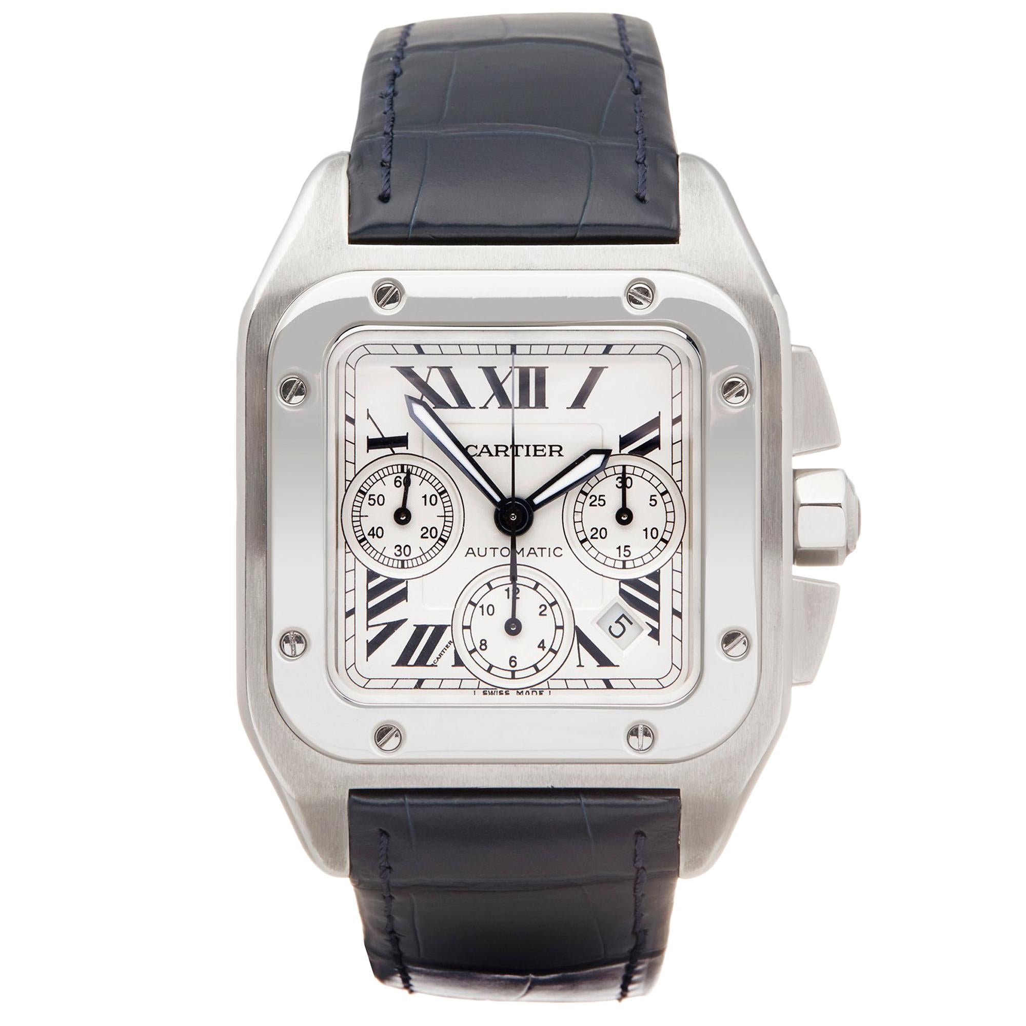 Cartier Santos 100 XL Chronograph Stainless Steel 2740 or W20090X8