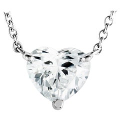 Vintage Graff Heart Diamond Platinum Pendant Necklace