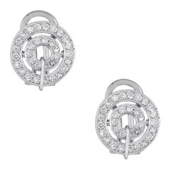 Round Cut Diamond Double Circle Earrings