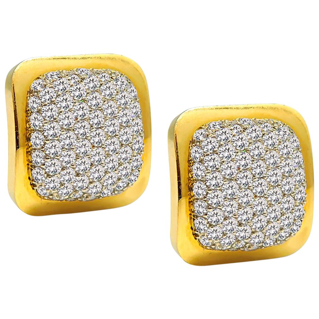 6.00 Carat Diamond Gold Earrings