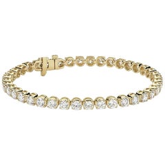 4 Carat Round Brilliant Cut Diamond Tennis Bracelet in 14 Karat White Gold