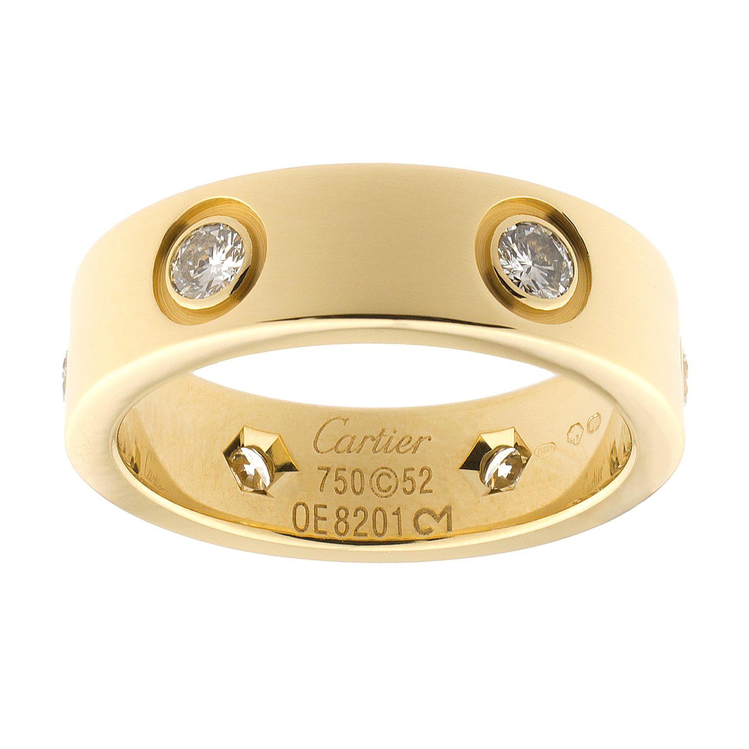 Cartier Diamond 18 Karat Gold Love Ring