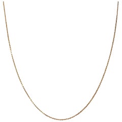 18 Karat Yellow Gold Fine Link Chain Necklace