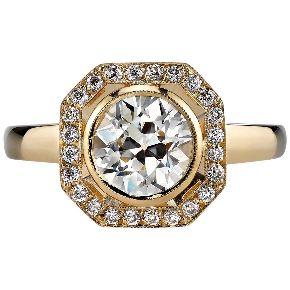 Handcrafted Parker Old European Cut Diamond Ring by Single Stone