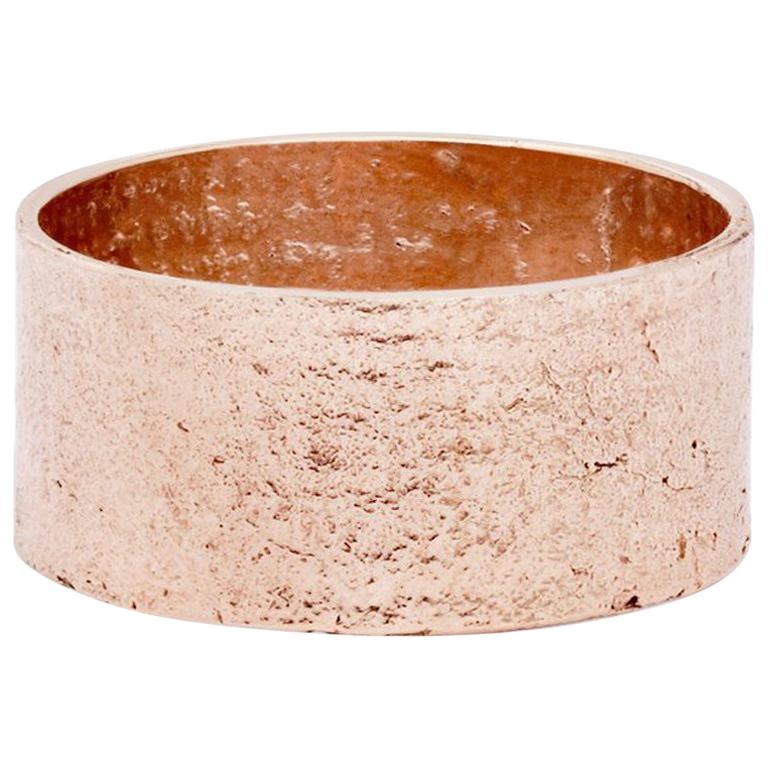 Textured Solid Rose Gold Paper Cigar Ring by Allison Bryan For Sale