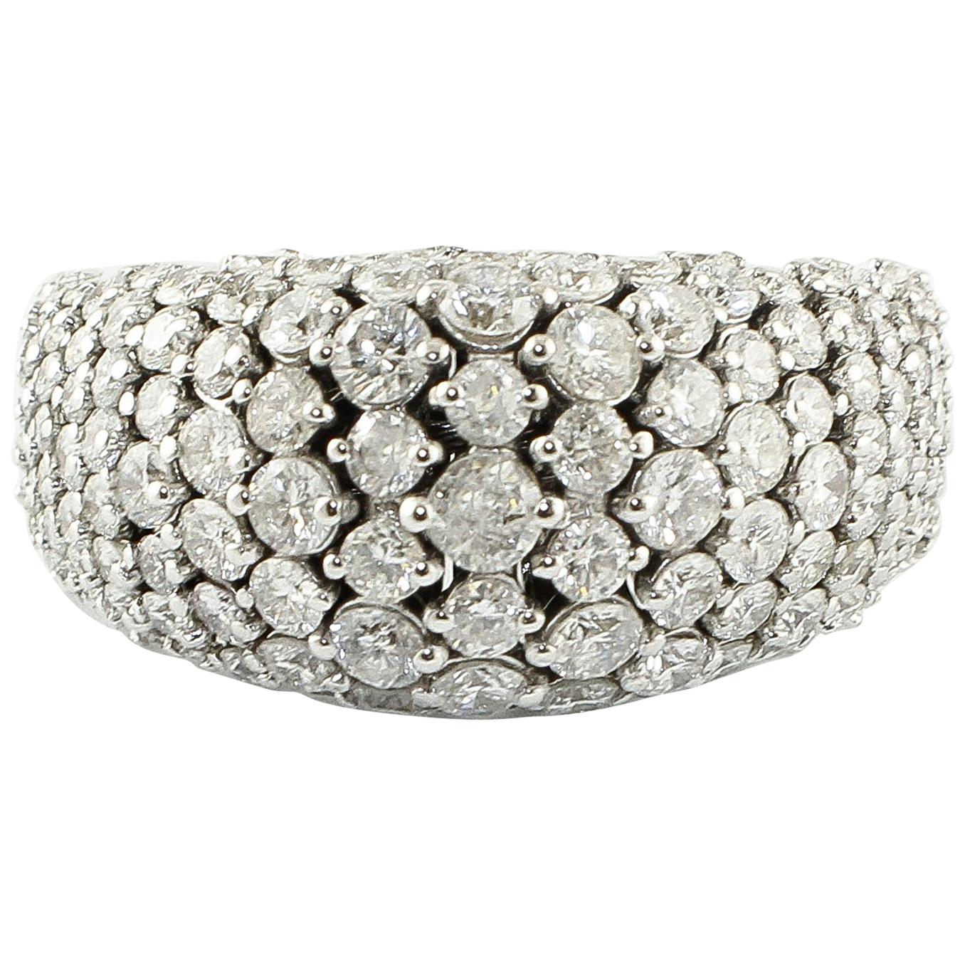 Diamonds, 18 Karat White Gold Band Ring