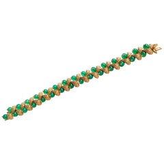 Van Cleef & Arpels Bracelet in Yellow Gold and Chrysoprases, 1965