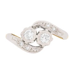 Antique Edwardian Two-Stone Twist Engagement Ring, circa 1910