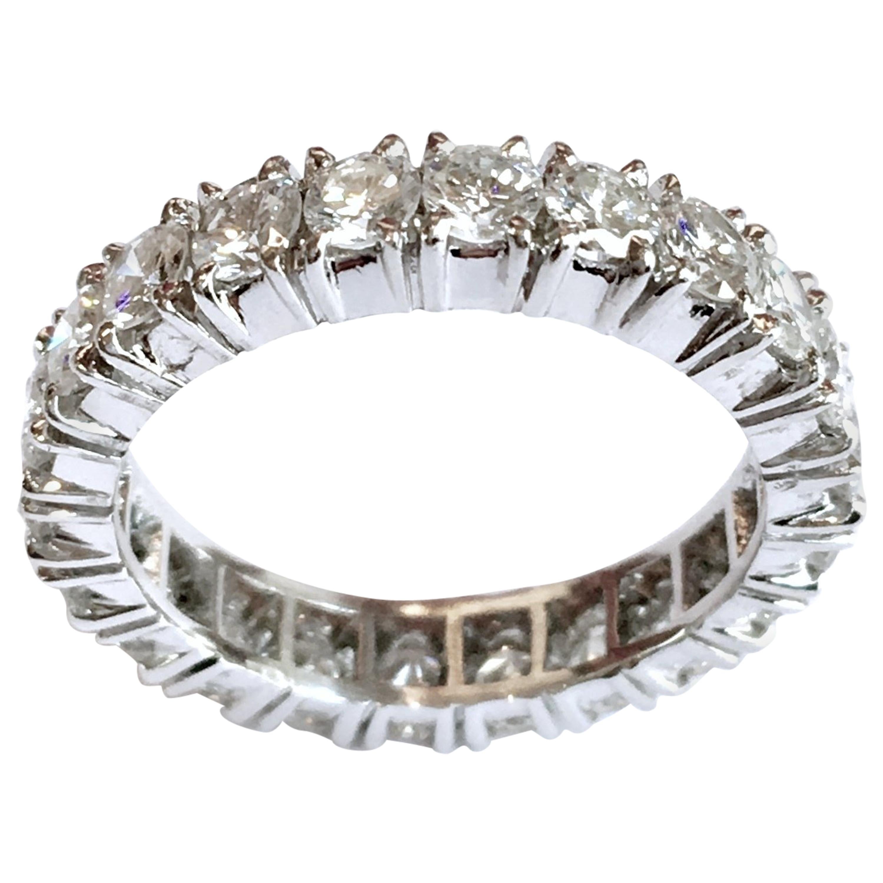 2 Carat Diamond Eternity Full Set 18 Karat White Gold Band Ring