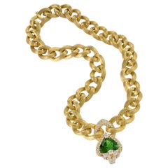 Henry Dunay Gold Necklace with Peridot and Diamonds 