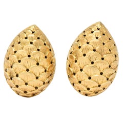 Tiffany & Co. Retro 14 Karat Gold Bold Ear-Clips Earrings