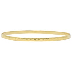 Tiffany & Co. Stackable 14 Karat Gold Faceted Bangle Bracelet