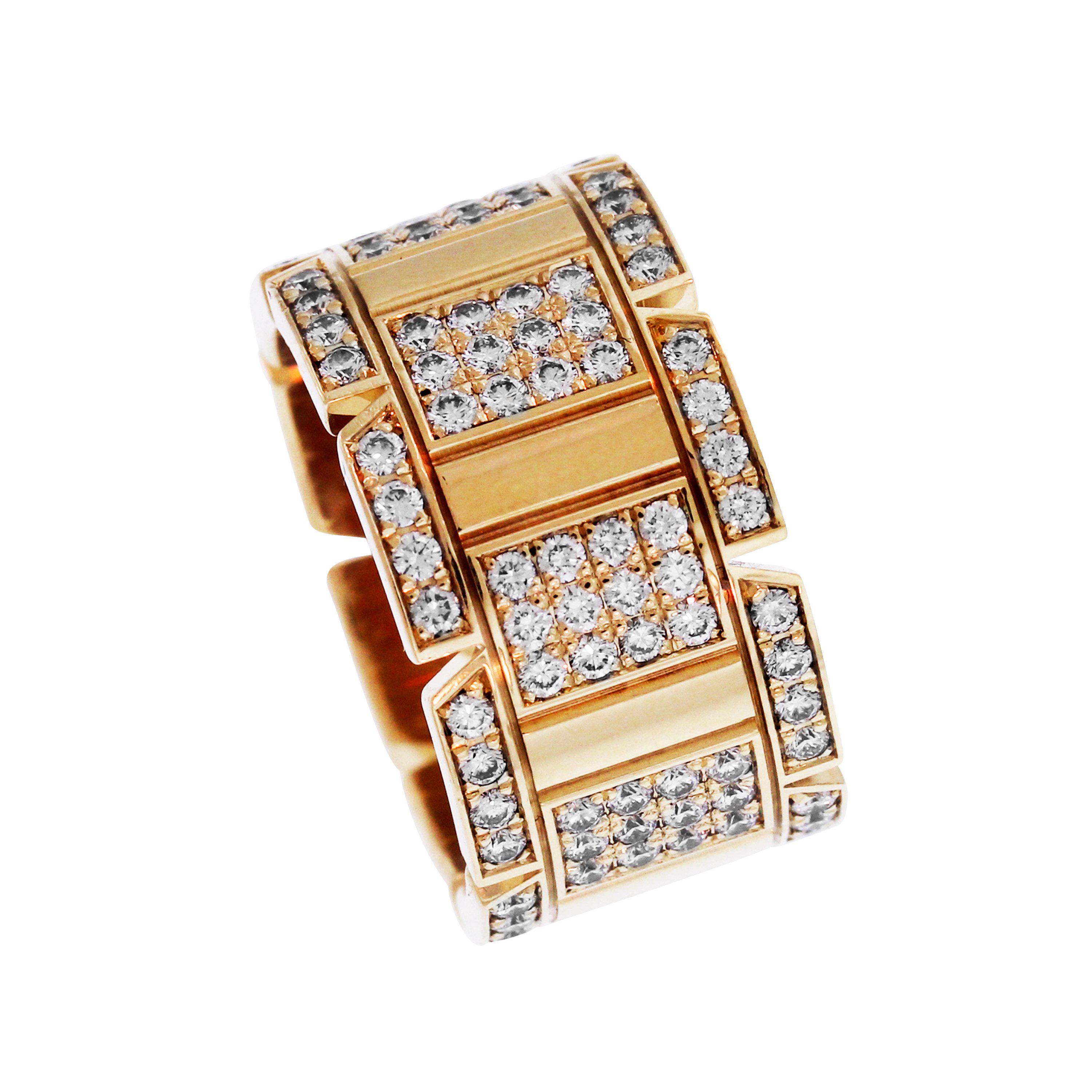 Cartier Tank Francaise Yellow Gold and Diamond Band Ring