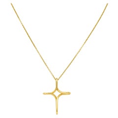 Elsa Peretti Tiffany & Co. 18 Karat Gold Infinity Cross Pendant Necklace