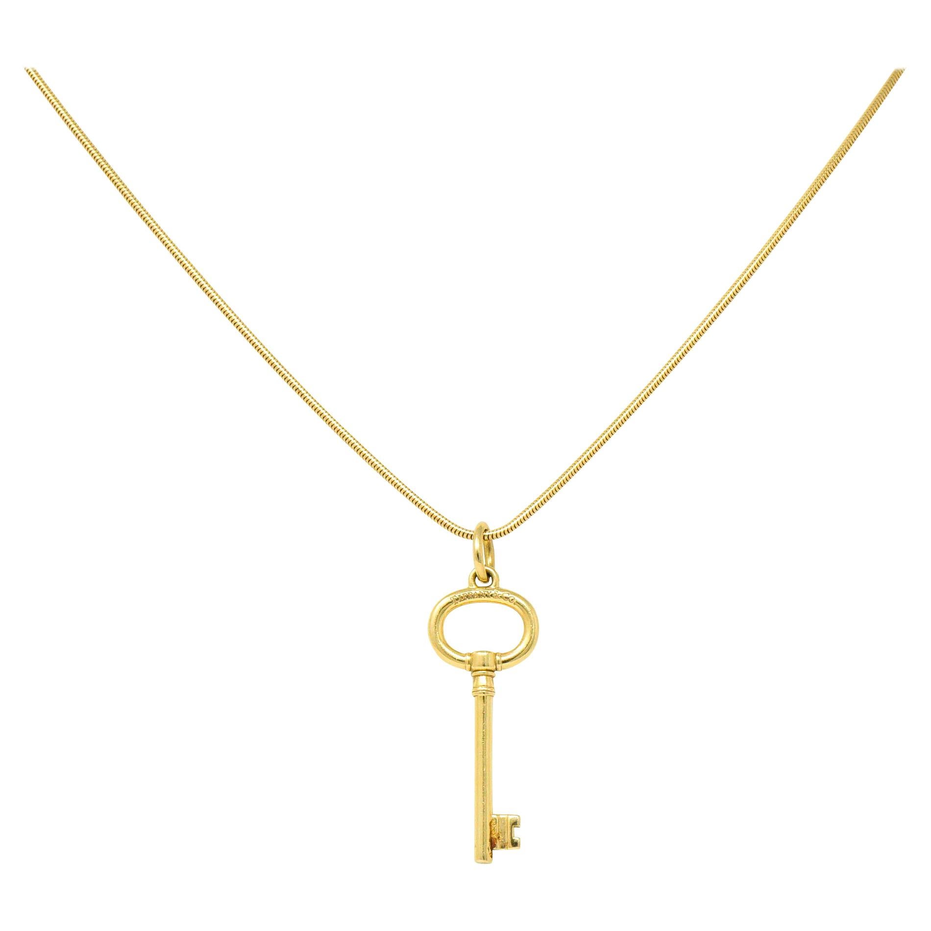 Tiffany & Co. Contemporary 18 Karat Gold Key Pendant Necklace