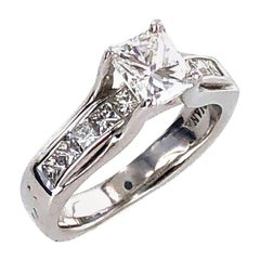1.07 Carat Radiant Cut Diamond Engagement Ring 18 Karat White Gold EGL Certified
