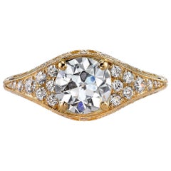 Handcrafted Scarlett Old European Cut Diamond Ring by Single Stone