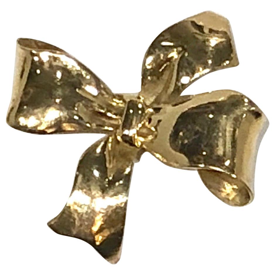 9 Karat Gold Bow Brooch, 1940s