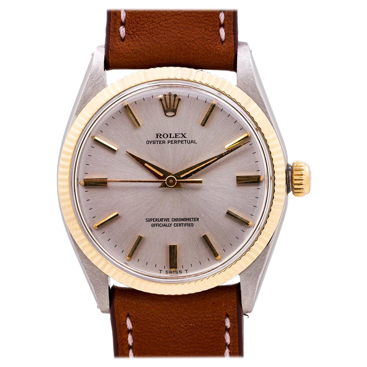 Rolex Oyster Perpetual Stainless Steel & 14K Yellow Gold ref 1005 circa 1966