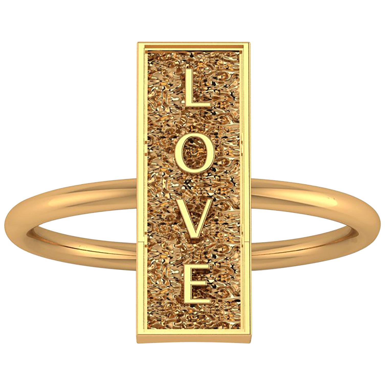18 Karat Gold Ring Everlasting Love Sculpted in the Rock Ferrucci