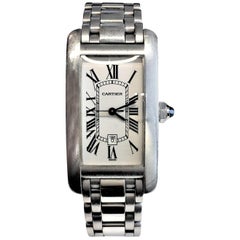 Cartier White Gold Tank Americaine Automatic Watch