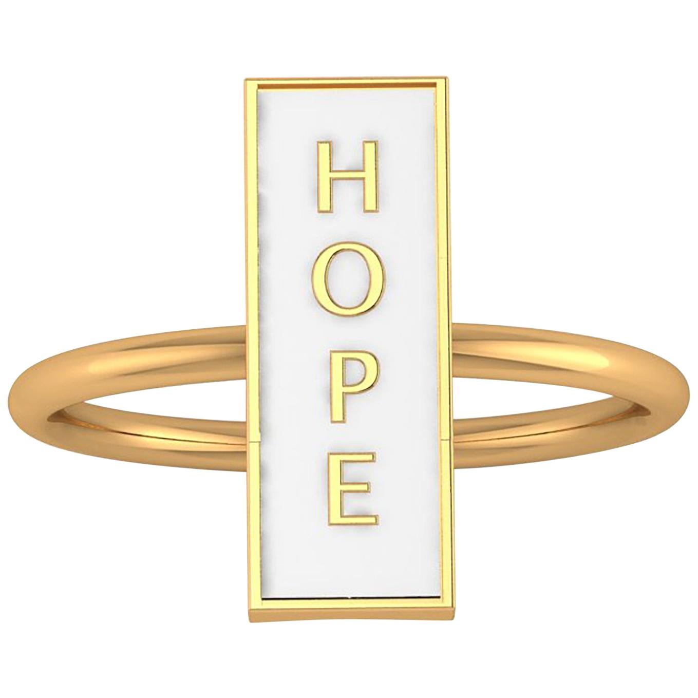 18 Karat Gold Forever Hope in White Ring Ferrucci For Sale