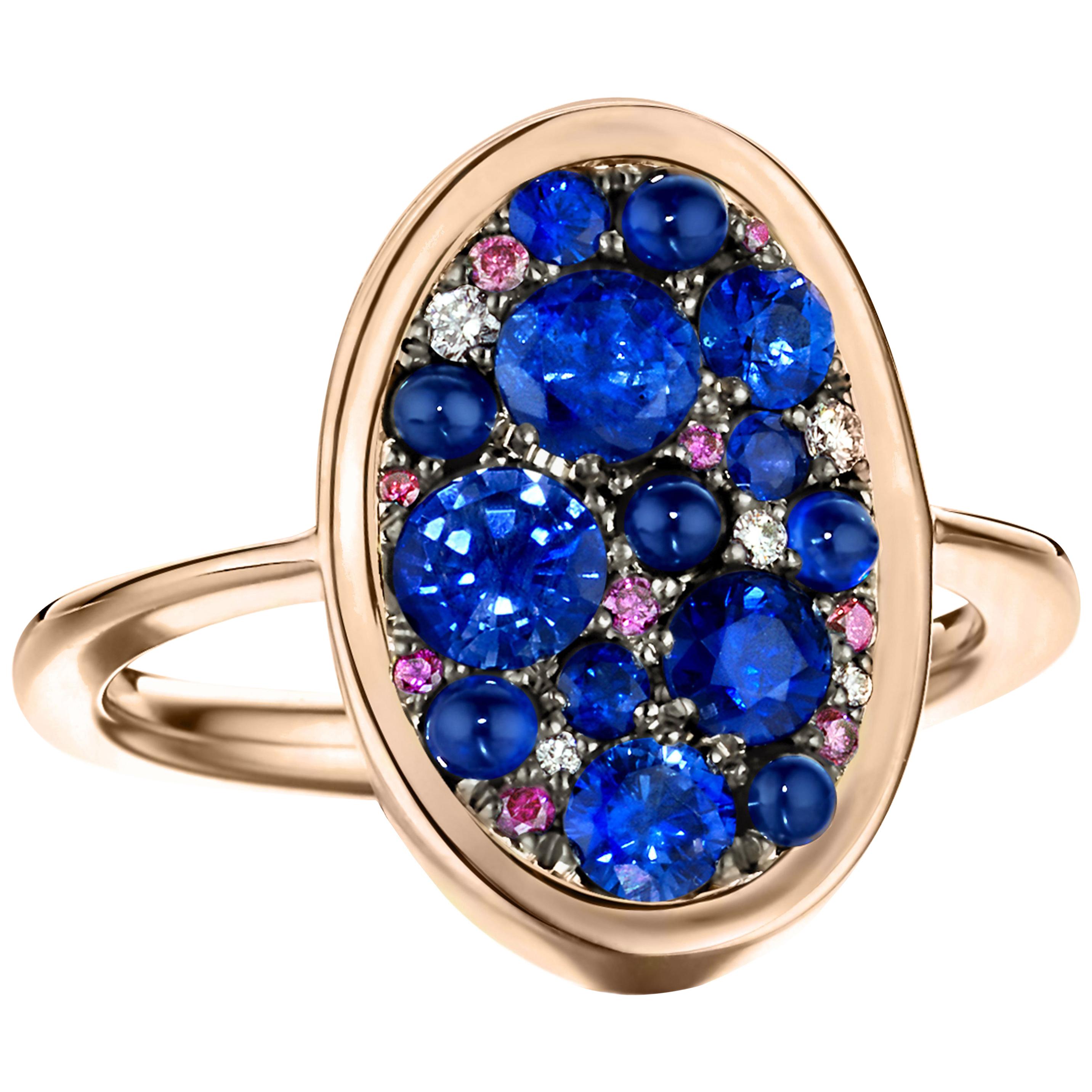 1.65 Carat Sapphire & Purple Diamond Pave Ring