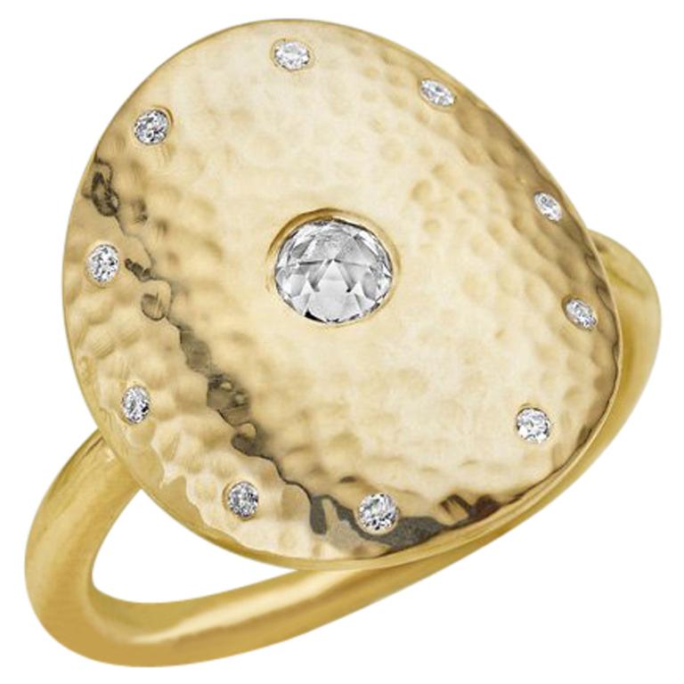 Rose Cut Diamond and 18 Karat Gold Ring