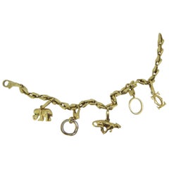 Cartier 18 Carat Yellow Gold 5 Charm Bracelet
