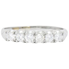 Vintage 0.50 Carat Diamond Platinum Anniversary Stackable Ring