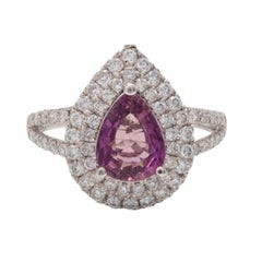 Natural Pink Sapphire and Diamond Ring