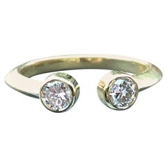Old European Diamond and 18 Karat Gold Engagement Ring