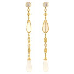 Mociun Moonstone Drop Earrings