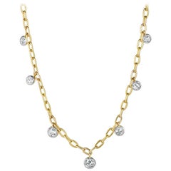 1.86 Total Carat Weight Rose Nouveau Diamond and 18 Karat Gold Choker Necklace