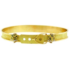 Cartier Panther Gold Buckle Choker Necklace Diamond