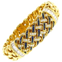 Tiffany & Co. Gold Diamond Sapphire Bracelet