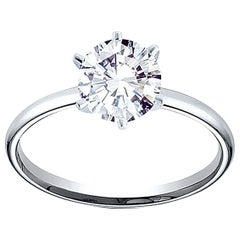 GIA Round Brilliant Cut Diamond Engagement in Platinum 950 Setting