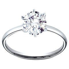 GIA Round Brilliant Cut Diamond Engagement in Platinum 950 Setting