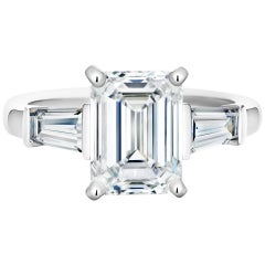 GIA Emerald Cut Diamond Engagement in Platinum 950 Setting