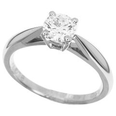 Van Cleef & Arpels 0.50 Carat Diamond Platinum Bonheur Solitaire Ring