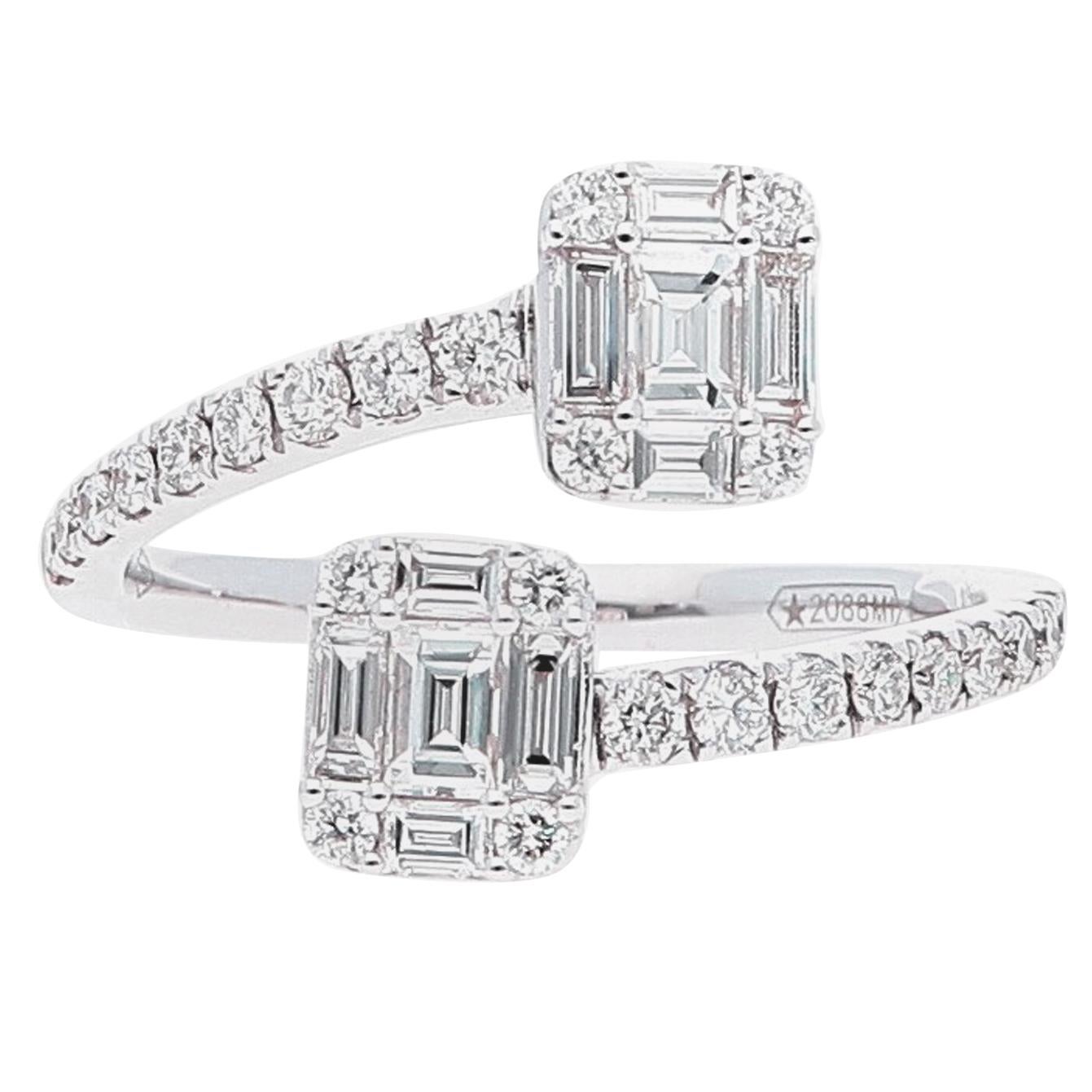 0,82 ct de diamantes talla baguette. Anillo de compromiso Contrarie Made in Italy
