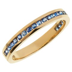 18ct Yellow Gold and Blue Sapphire 'Rainstorm' Eternity Ring