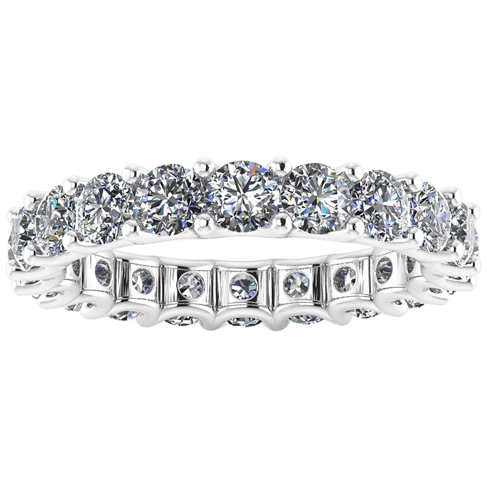 Bracelet d'éternité en platine 950 avec diamants ronds blancs de 2,40 carats 