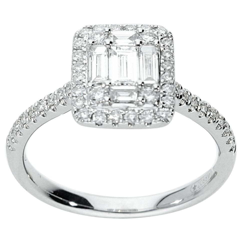Diamonds ct 0.72, Contemporary Engagement Ring Made in Italy For Sale