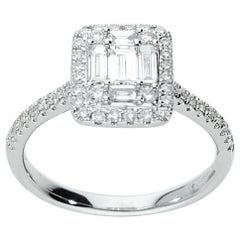 Diamonds ct 0.72, Contemporary Engagement Ring Made in Italy