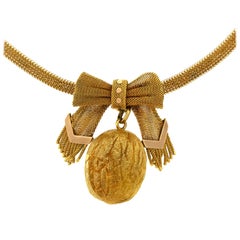 Antique Russian Gold Walnut Necklace