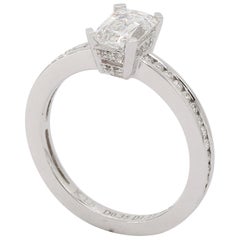  Crisscut  Diamond Engagement Ring GIA Certified 18K White Gold 1.11ct Diamonds.