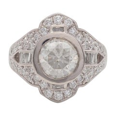 Fine Diamond Ring, Set in Platinum
